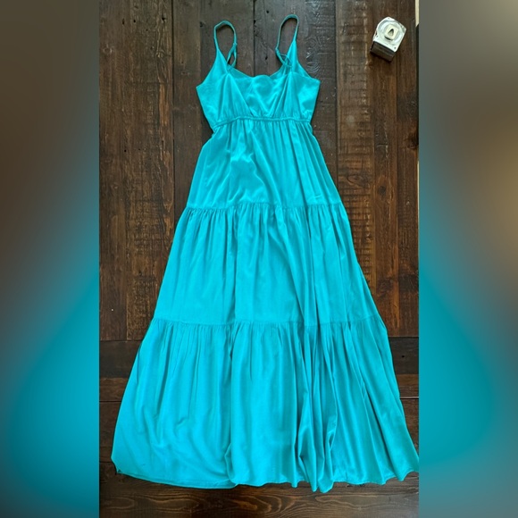 BB Dakota cerulean blue/teal tiered maxi dress in size S. - Picture 3 of 4